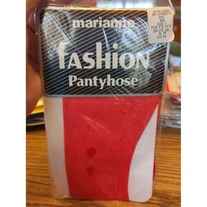 New Vintage Marianne Fashion Pantyhose Size C Red Dot With Rosette Ultra Sheer